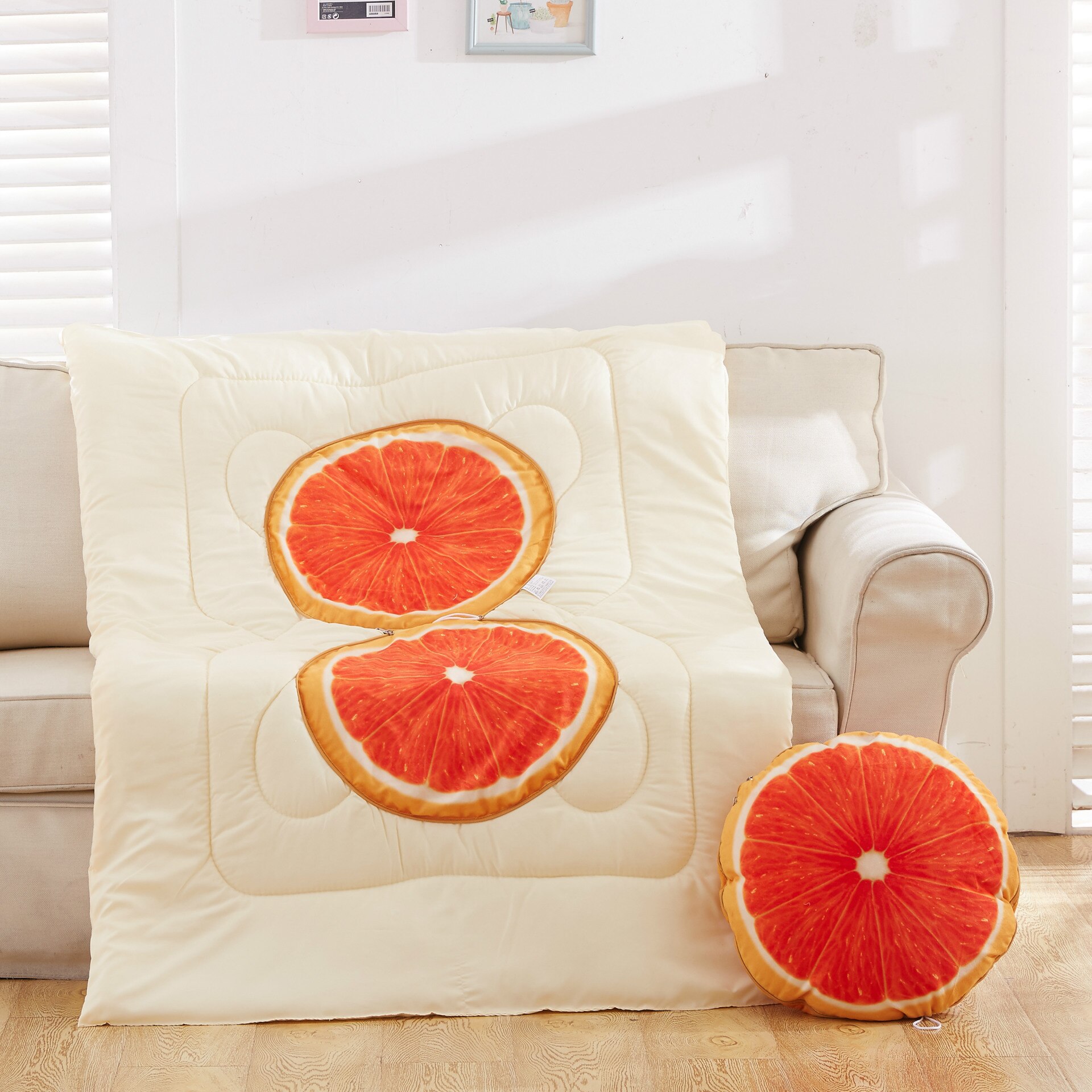 Hoiime Kreative Obst Kissen Sommer Decke Decken Combo Kissen Quilten Hause Textilien Geeignet für freundlicher Erwachsene Bettwäsche