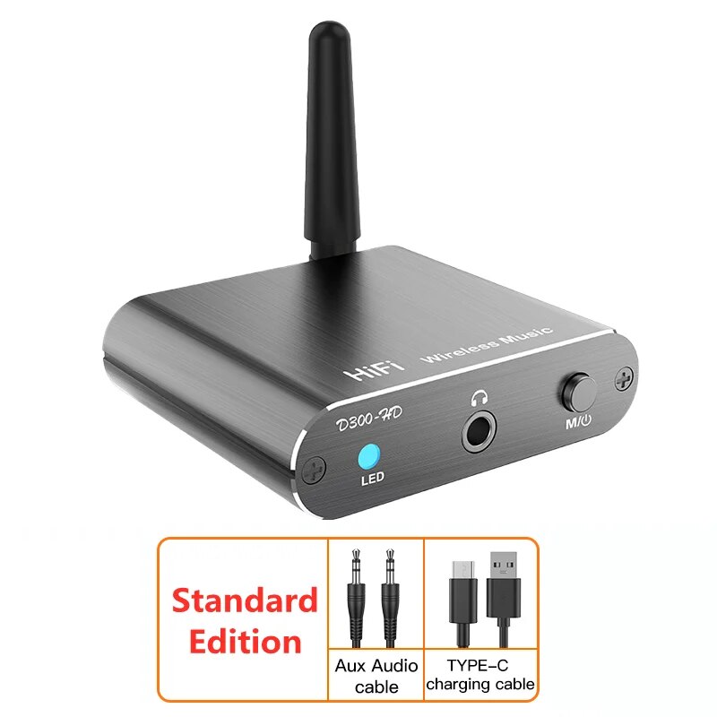 AptX-HD Bluetooth 5.2 Empfänger HIFI Musik Wireless Audio Adapter mit 3,5mm Aux Toslink/Koaxial Ausgang für Lautsprecher Verstärker Auto: Black