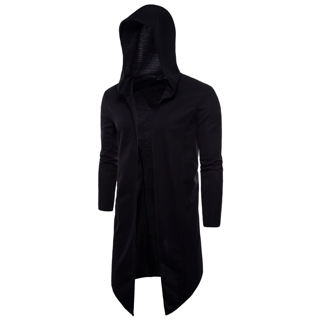 Gabardina larga de color liso para hombre, abrigo de de manga larga con capucha, chaqueta informal, prendas de vestir, para invierno y otoño, XXXXXL XXXXL