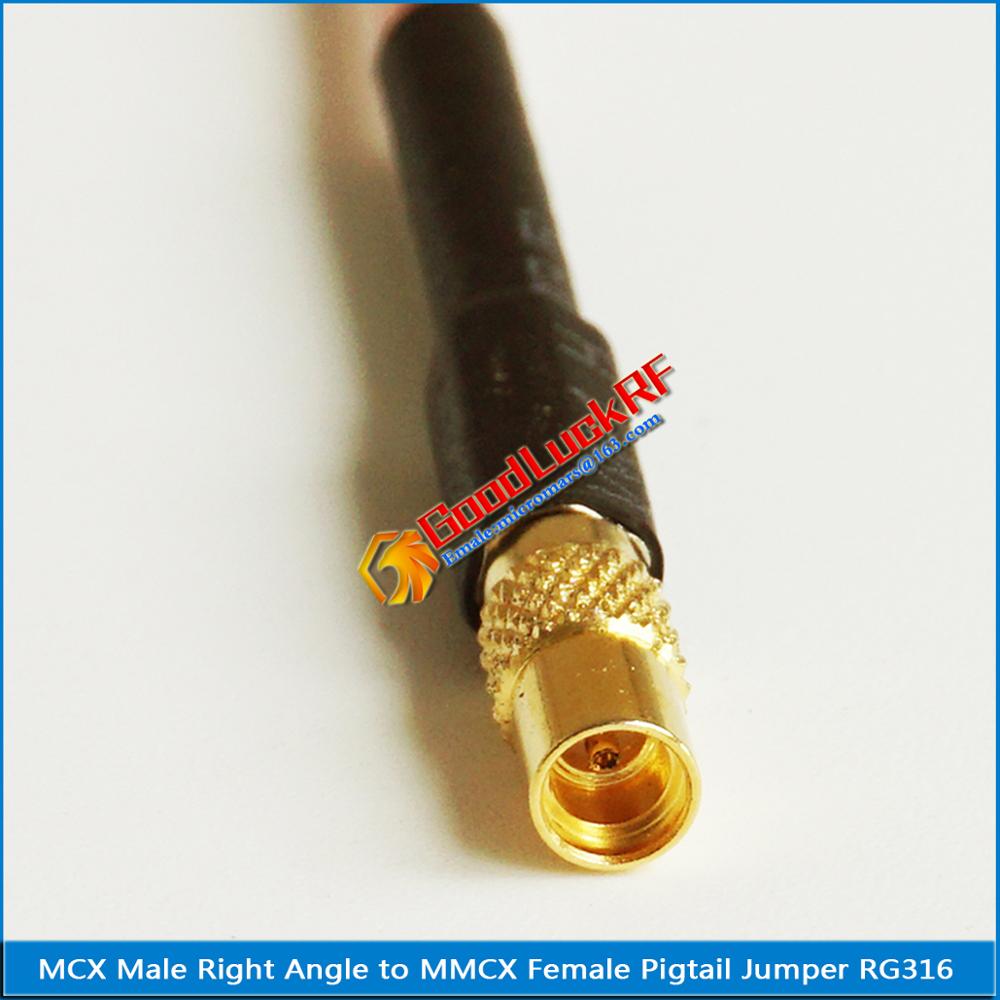1X Pcs High MCX Male Right Angle 90 Degree to MMCX Female plug RF Connection MCX - MMCX Pigtail Jumper RG316 Cable 50ohm