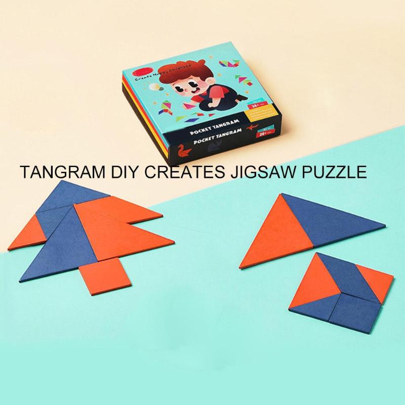 2 Set Children's Wood Jigsaw Puzzle Early Learning and Intelligence Kindergarten Teaching Aids DIY Creates Jigsaw Puzzle