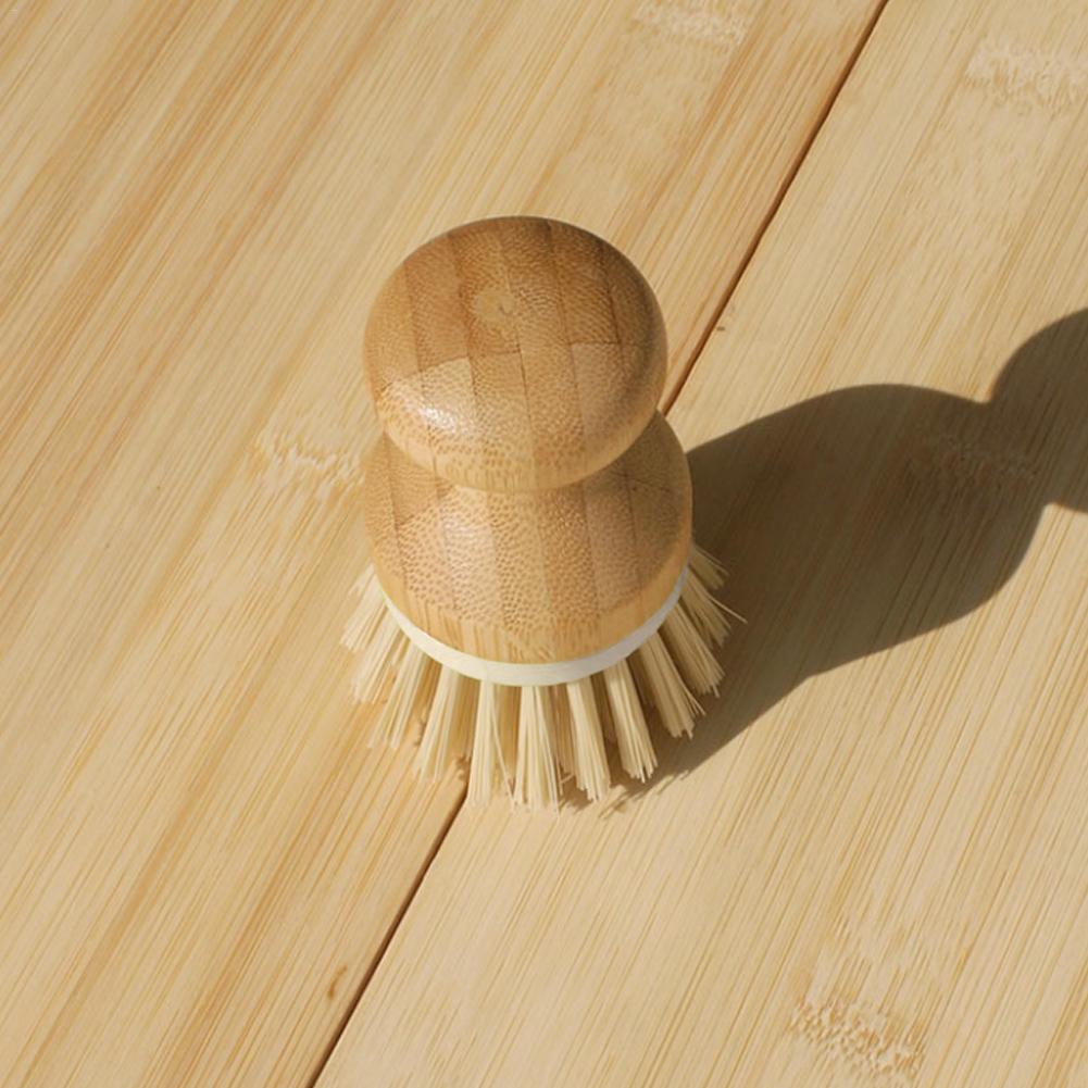 Cleaning Brush Pot Dish Bowl Brush Kitchen Cleaning Brush With Natural Bamboo Handle