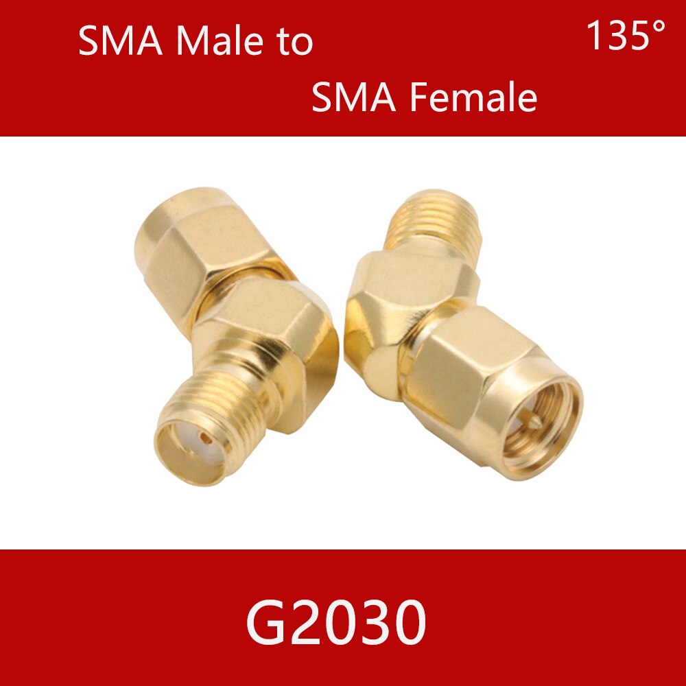 Conector SMA a SMA macho hembra RP SMA a SMA macho RPSMA, convertidor de adaptador RF de 3 vías de ángulo recto: G2030