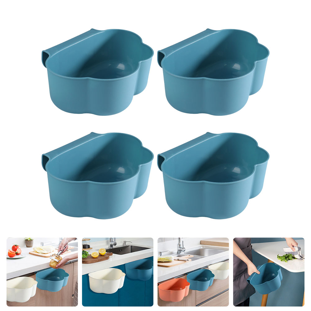 4pcs Hanging Kitchen Waste Bin Mini Garbage Container Small Garbage Bins