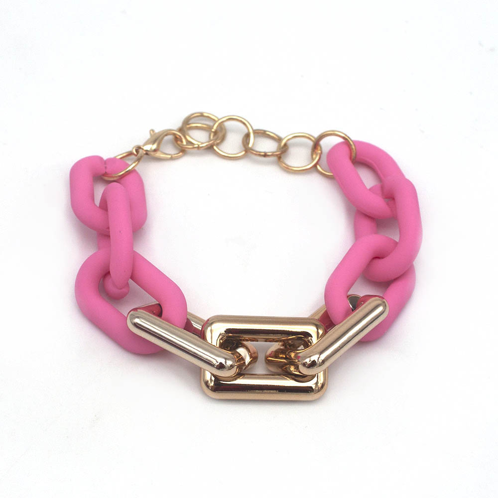 Bracciale a catena spessa con impunture acriliche D &amp; D per donna bracciale con ciondolo in resina Color caramella bracciale Homme 2021 gioielli: 4