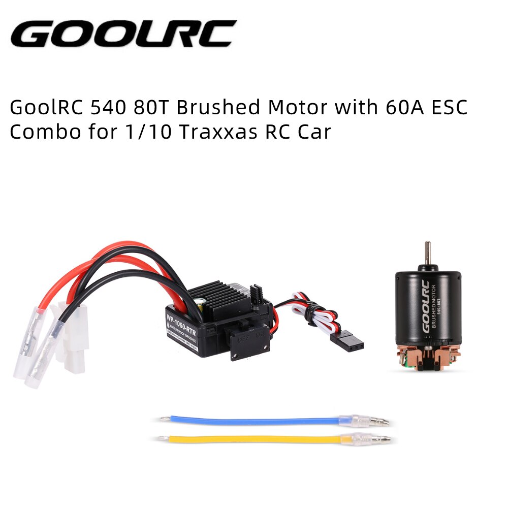 GoolRC Moteur 540 Motor RC Car 1:10 Parts 13T 17T 21T 23T 27T 35T 45T 55T 80T Brushed Motor 60A Brushed ESC for Traxxas 12428: 80T With 60A ESC