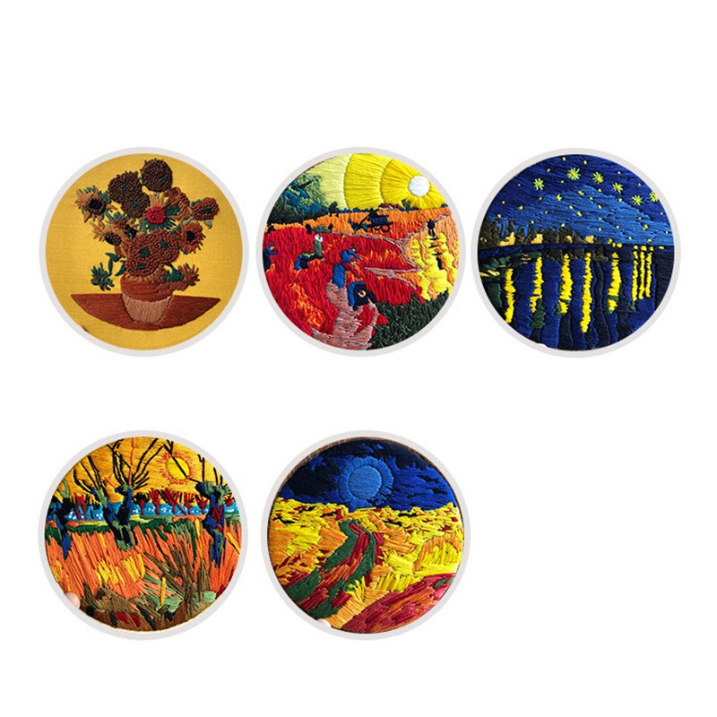 Landscape Painting Embroidery Materials Package DIY Handcrafts Cross Stitch Kits Beginner Embroidery Supplies Needlework Set