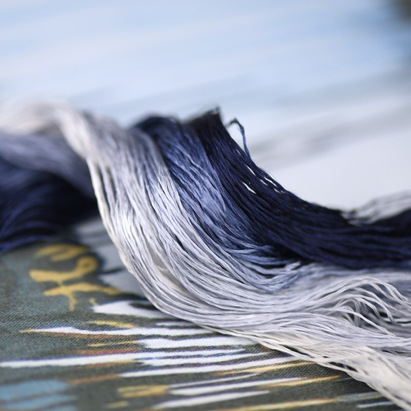 1pcs/400m silk embroidery thread / 100% silk thread /hand embroidery embroider cross stitch/ phthalo blue/8 pure colors