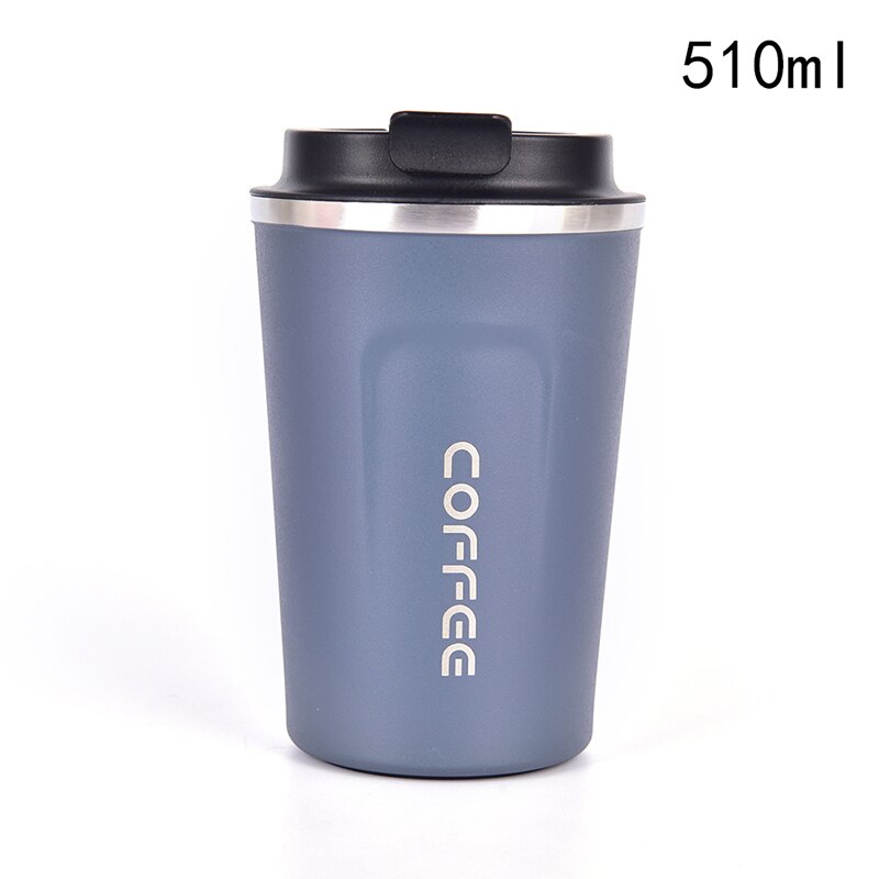 Taza de café de acero inoxidable, termo grueso grande para coche, Taza Termo de viaje, termo para , 380/500ML