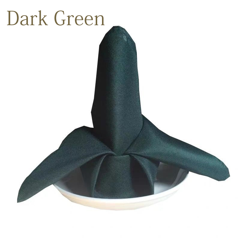 1Pc Cloth Napkin Polyester Table Napkins Restaurant Dinner Wedding Table Napkins Banquet Decor Supplies Party Decoration: Dark Green