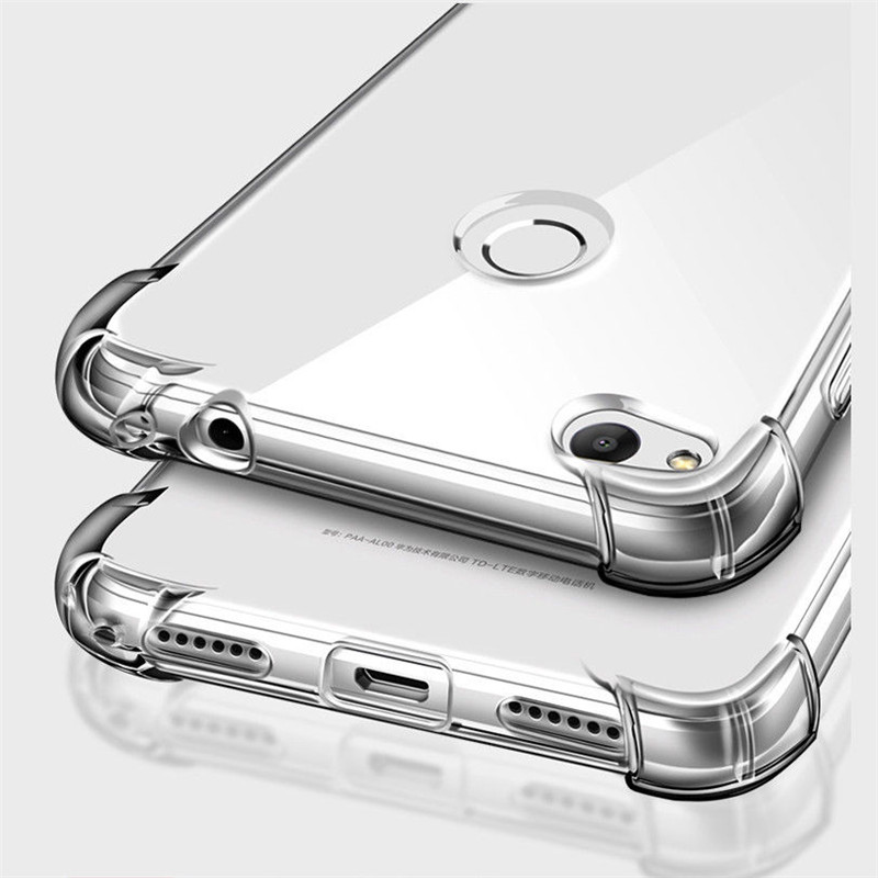 Anti-banke cover til huawei  p8 lite  p9 p10 p20 lite  p30 pro mate 9 10 20 nova 2i 3 3i honor 6x 7x 8x 8 9 10 lite gennemsigtigt cover