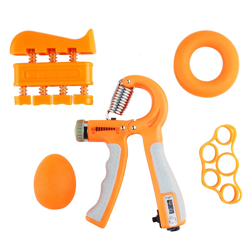 10-60Kg Hand Gripper Gym Expander Fitness Hand Grip Dynamometer Finger Heavy Exerciser Strength for Muscle Recovery Hand Trainer: 5pcs Orange