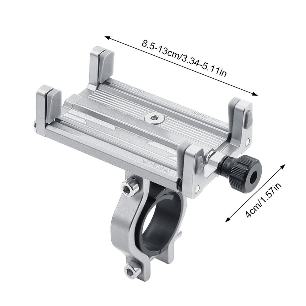 Fiets Motorfiets Telefoon Houder Voor Racefiets Aluminium Gsm Houder Suppot Case Telefoons Navigatie Bracke: Zilver