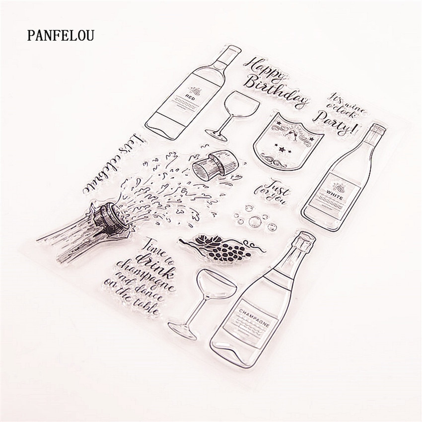 PANFELOU Binge drinken Transparante Siliconen Rubber Clear Postzegels cartoon voor Scrapbooking/DIY Kerst wedding album
