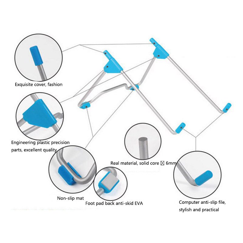 Foldable Adjustable Laptop Stand Office Desk Notebook Tablet Bracket Heat Reduction Holder Mount Aluminum Alloy Cooling Support