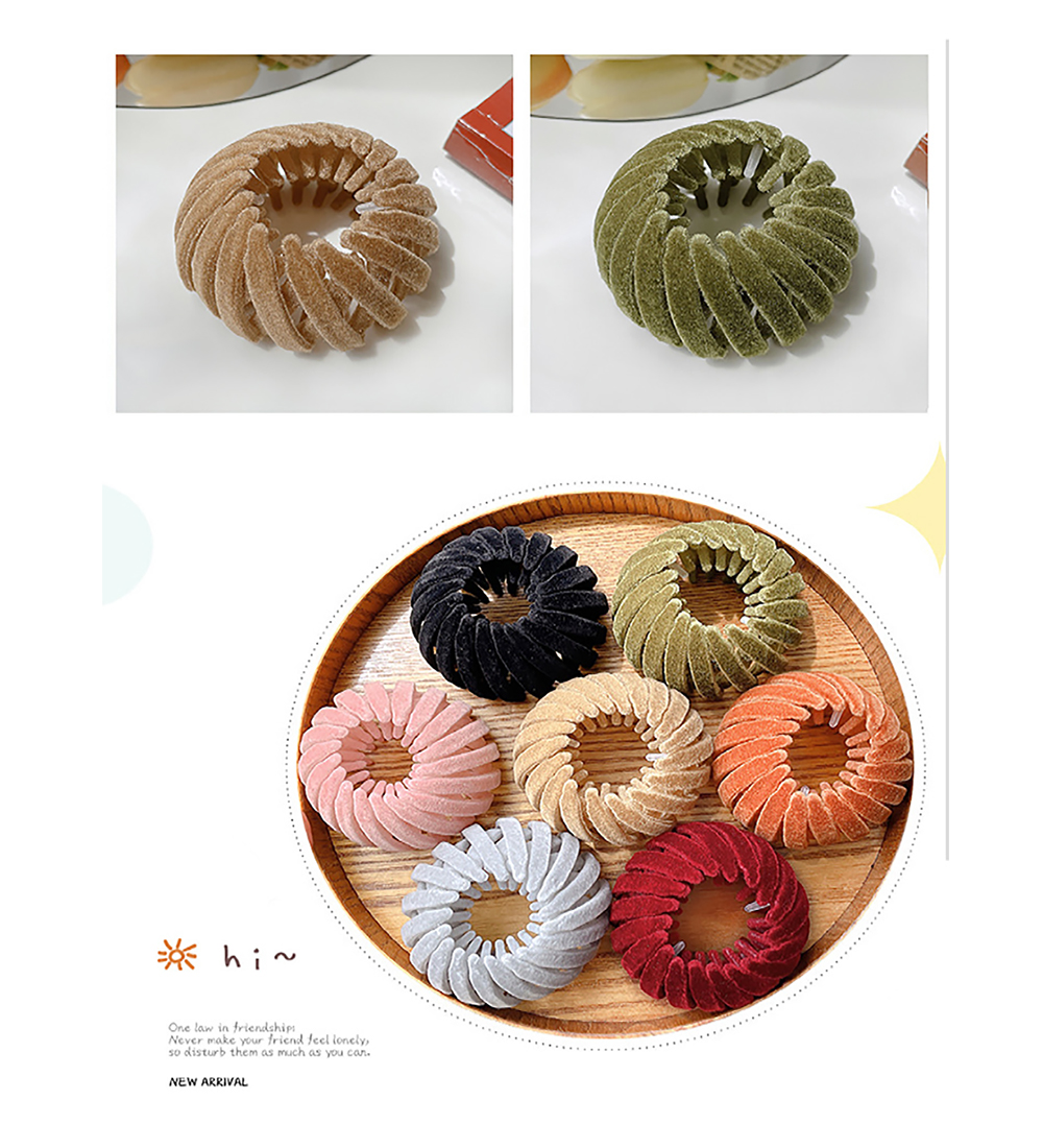 Haar Clip Vogelnest Vormige Magische Haar Houder Fluwelen Haar Ring Bal Hoofd Haar Apparaat Hoge Paardenstaart Haar Artefact Accessoires