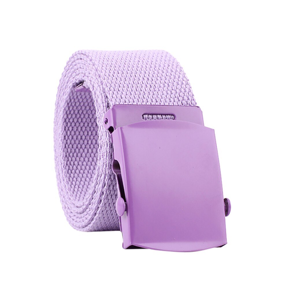 Automatische Gesp Canvas Riem Mannen Vrouwen Mode Nylon Riem Unisex Outdoor Casual Riemen Man Wandelen Training Riemen: Paars