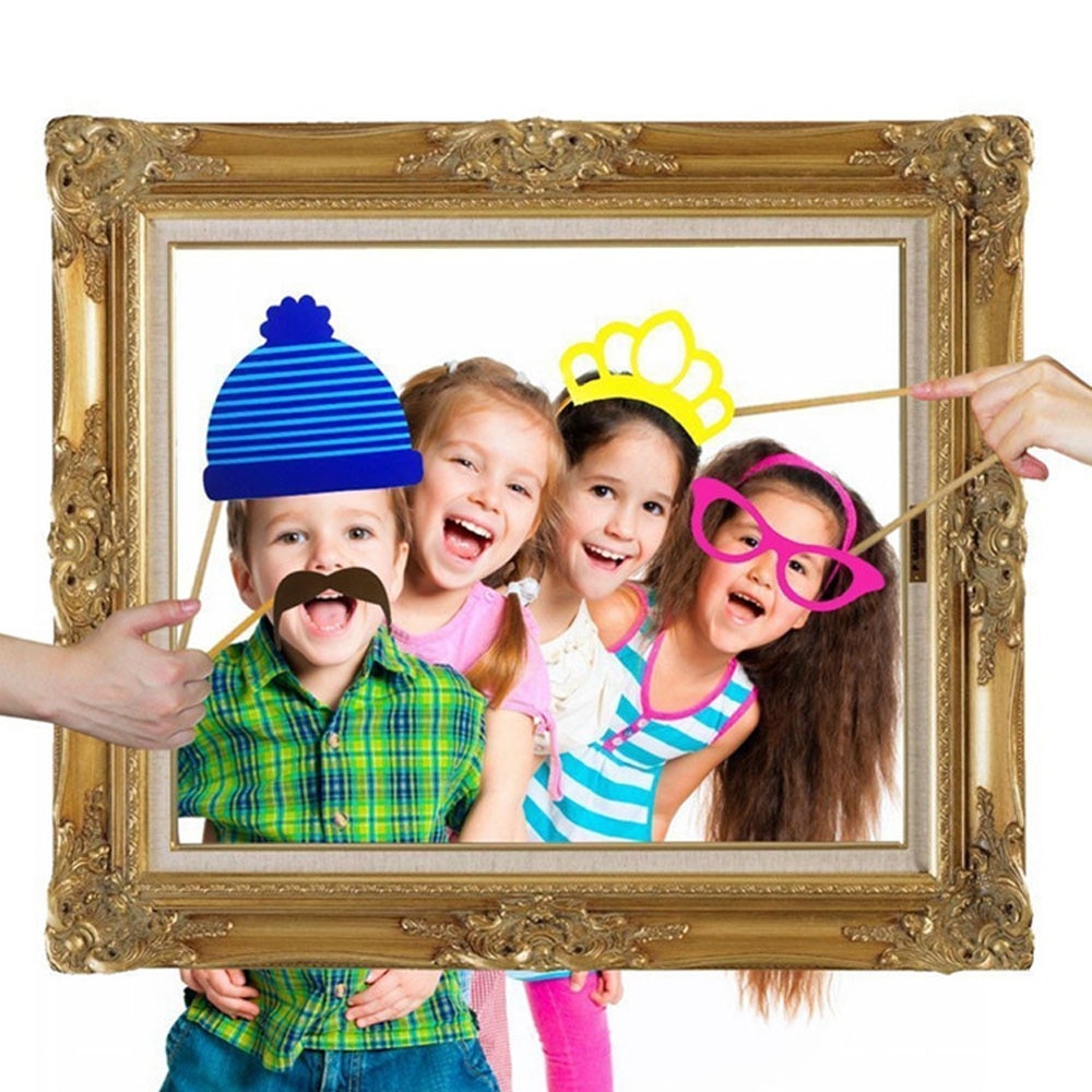 24 Stks/set Party Photo Booth Props Met Antieke Papier Frame Voor Wedding PhotoBooth Verjaardag Grappige Event Decoratie Benodigdheden