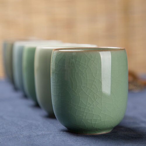 [storhet] longquan celadon tekopp longquan celadon tekopp japansk q kontorsglas keramisk kopp glas tekopp 160ml
