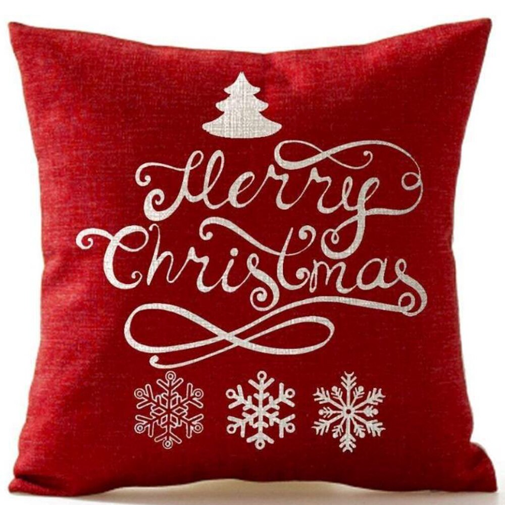 Juleputetrekk 45*45 rød Gud jul trykt polyester dekorative puter sofa hjem dekorasjon putevar: B2