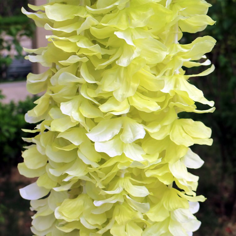 20/50 100Cm Kunstmatige Simulatie Hydrangea Orchidee Wisteria Bloem String Voor Diy Bruiloft Boog Vierkante Rotan Muur Opknoping Mand: 50 Pieces / green