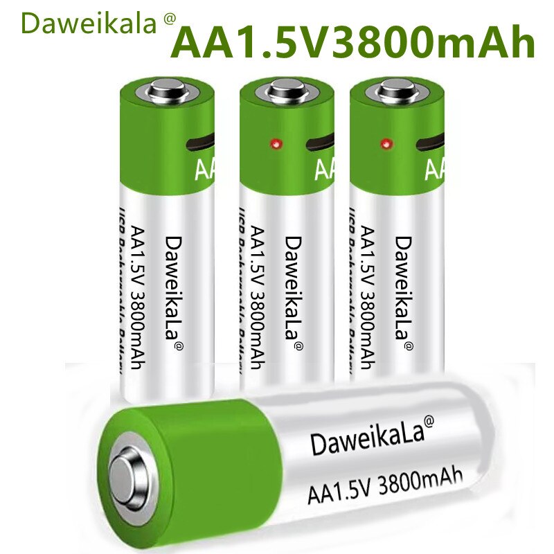 Snel Opladen 1.5V Aa Lithium Ion Batterij Met 3800Mah Capaciteit En Usb Oplaadbare Lithium Usb Batterij Voor Speelgoed toetsenbord