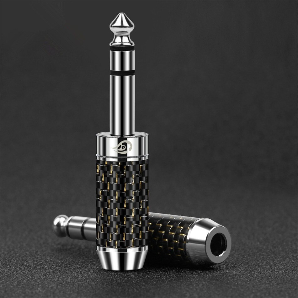 Conector Jack de 6,35mm, conector de 1/4 ", 3 polos, 6,35mm, 6,5mm, conectores de altavoz estéreo de mm, chapado en rodio para mezclador de micrófono para Cable de guitarra TRS