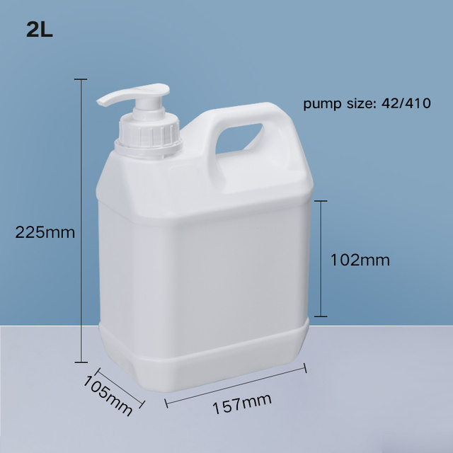 Tom 2l plastdunkar kemikaliefat alkohol vätska läckagesäker påfyllningsbar flaska livsmedelsgodkänd behållare 1 st: Vit pump