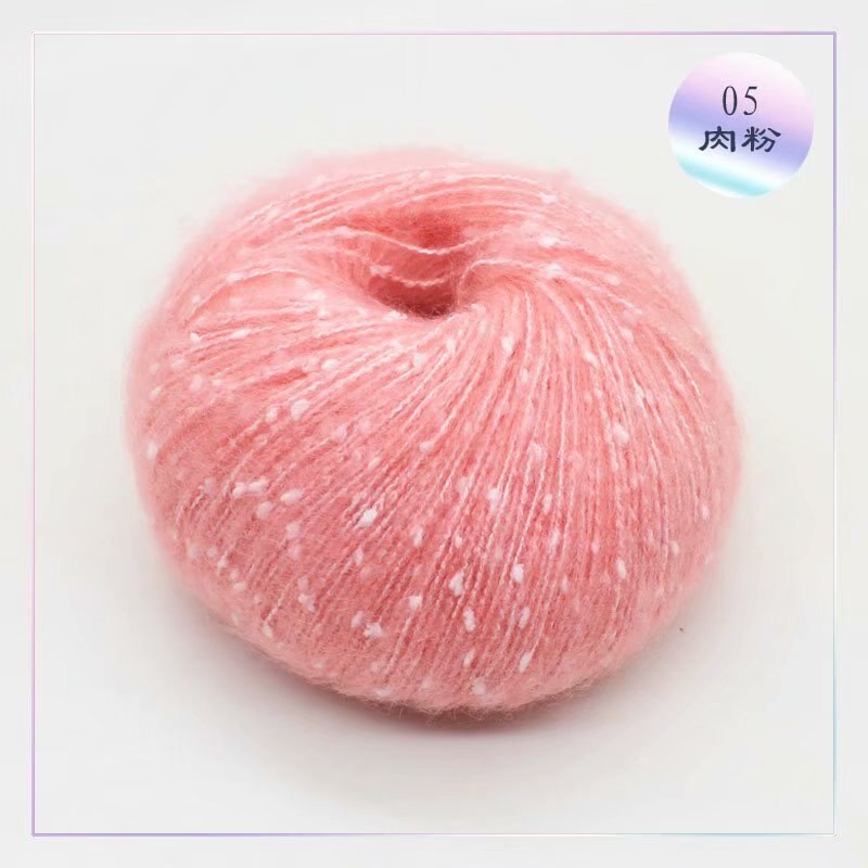 Fil mélangé coloré de laine de Crochet de tricotage de ligne de Mohair teint fin 50 mètres/fil de coton anti-boulochage de boule pour le travail d'aiguille: color 05