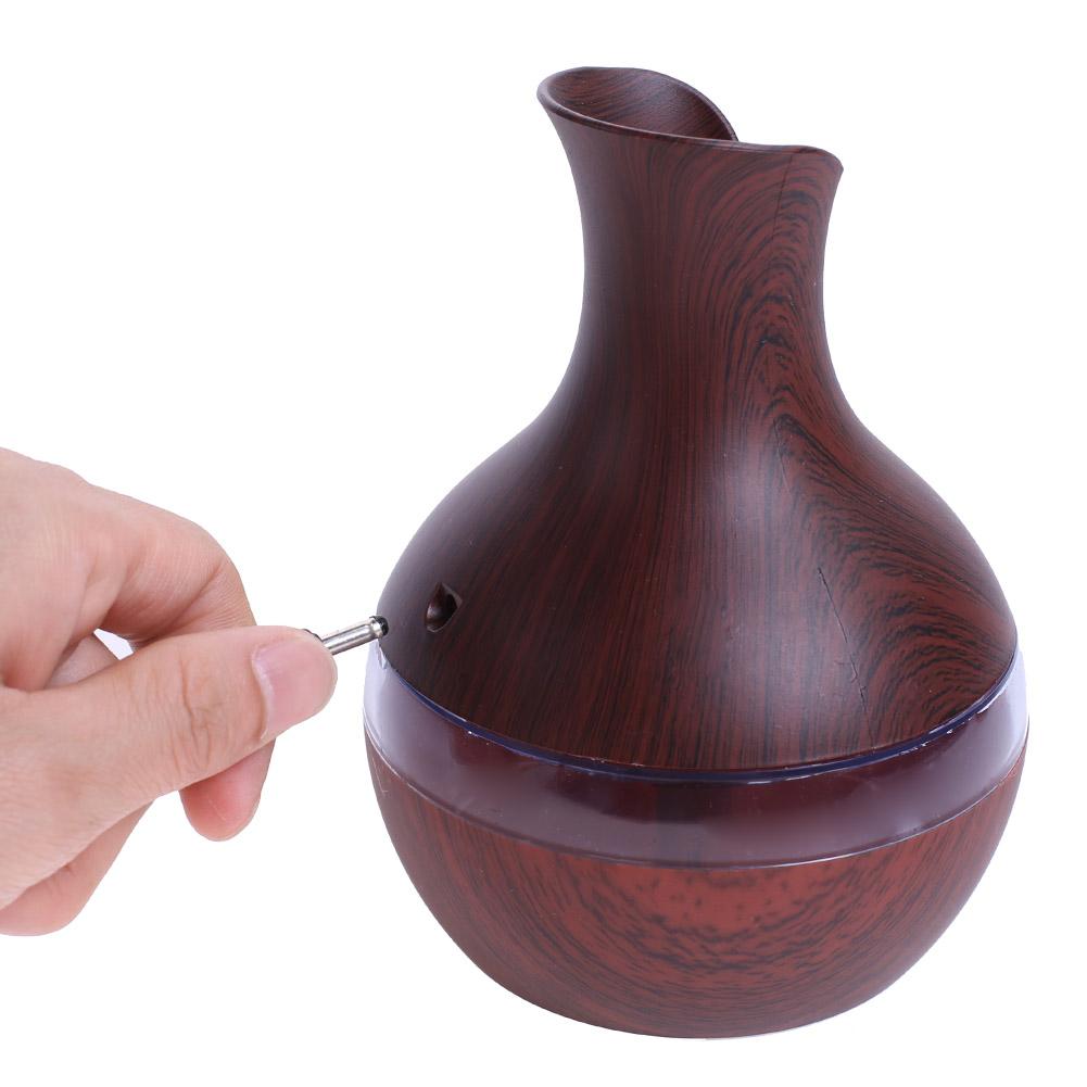 Ultrasonic Mini 200ML Wooden Aromatherapy Humidifier 7 Color LED Light Diffuser USB Smart Sensor Touch Wood Grain Humidifier