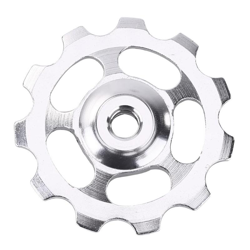 11t cykel bagskifter mtb mountainbike guide rulle jockey hjul keramisk leje aluminiumslegering cykeltilbehør: Sølv