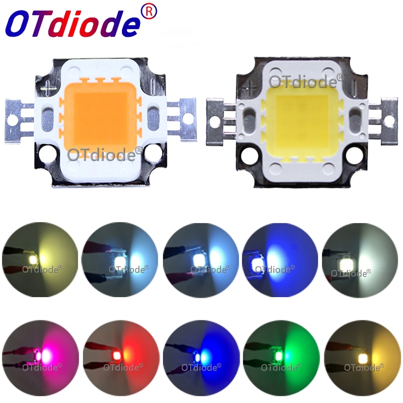 1 stuk krachtige led-chip 10w natuurlijk koel warm wit geel rgb rood groen blauw paars volledig spectrum voor 10 watt lichtkralen
