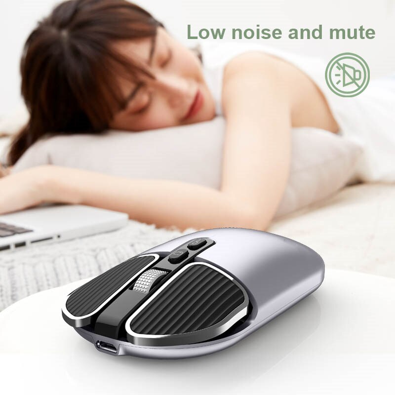 Rechargeable Dual Mode Mouse - Bluetooth 5.1 + 2.4G Wireless - Optical USB - 1600 DPI - Ergonomic for PC Mac iPad Android