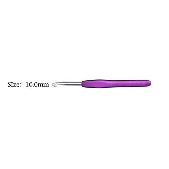 1pc Aluminum Crochet Hook Crochet Needles 2-10mm For Knitting Sewing Needles Tool With Randomly Soft Rubber Handle: 10MM