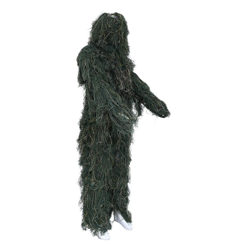 Trajes de camuflaje universales 3D, ropa de bosque, traje Ghillie de talla ajustable para caza, Kits de juego de camuflaje