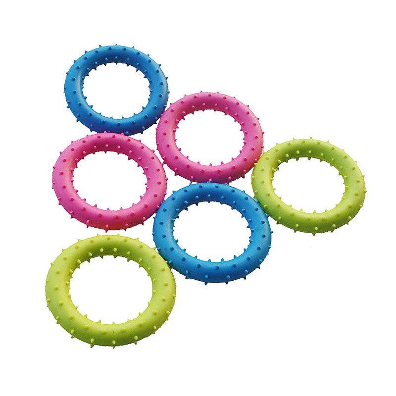 Rubber Pet Cat Round Circle Puppy Play Funny Chewing Toy Cute Random Color Non-Toxic Tranining Dog: Default Title