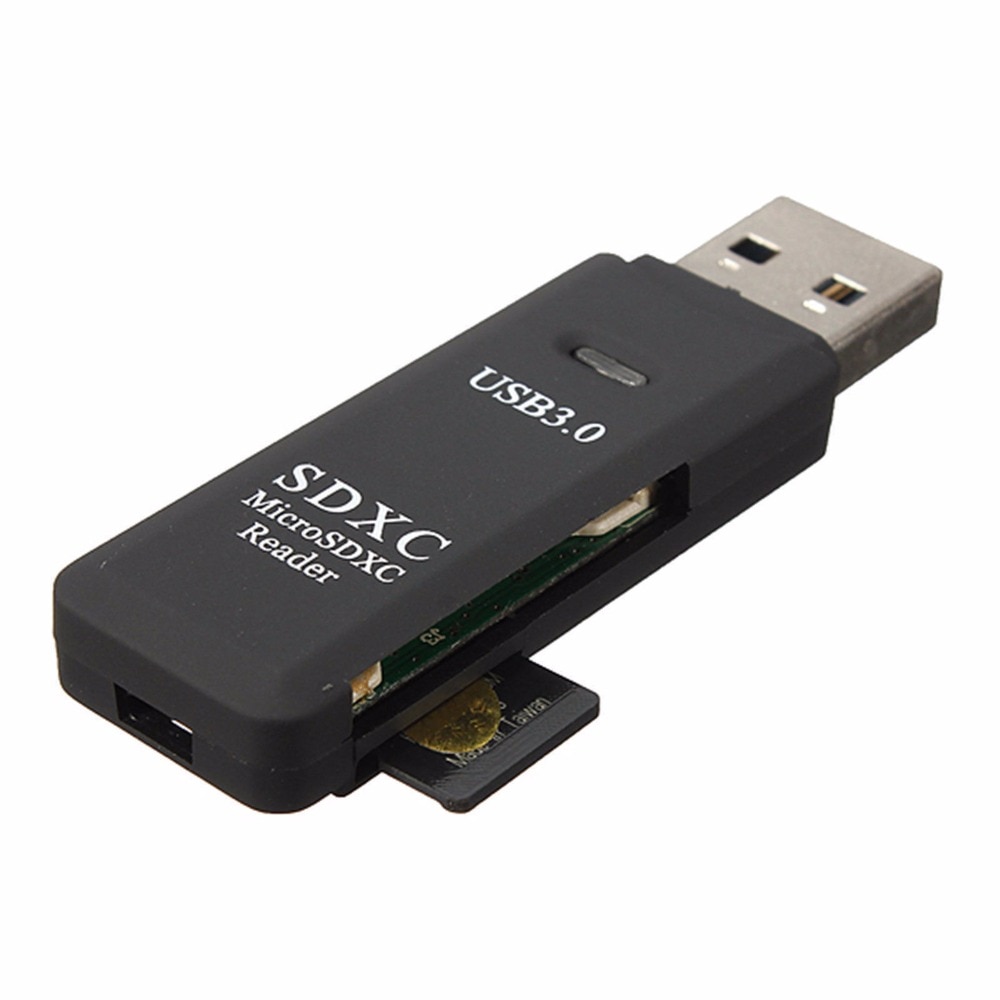 USB 3.0 Card Reader 2 in 1 Ad Alta Velocità di Memoria Flash Adattatore Per Micro SD SDXC TF