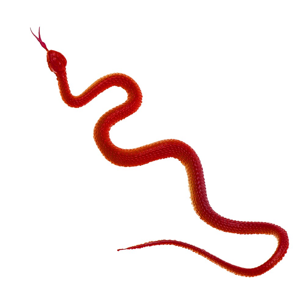 Serpent en caoutchouc de haute Simulation 1 pièce | Jouet Halloween Prank, accessoires pour décor, jouets Gag pour enfants, blagues animaux modèle serpent effrayant et humoristique: Rouge