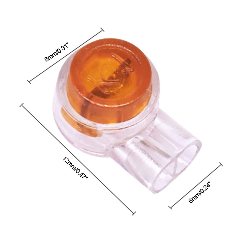Conector de empalme de Gel K1, conectores de cable de 1 puerto, naranja claro (paquete de 200)
