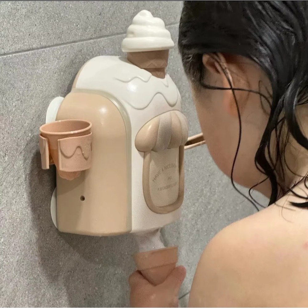 Child Bathroom Shower Bubble Machine Bath Cartoon Ice Cream Machine Manual Bubbles Manufacturing Machine