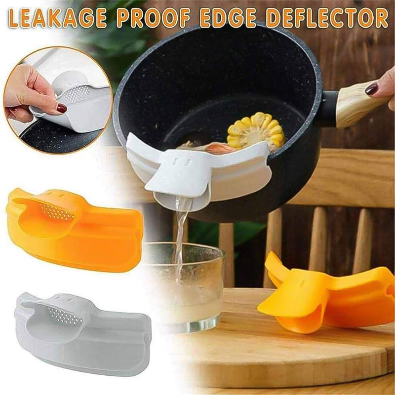 Spill-Proof Kitchenware Round Edge Diversion Device Silicone Funnel Diversion Cookware Kitchen Gadget Pot And Pan Bowl Leak