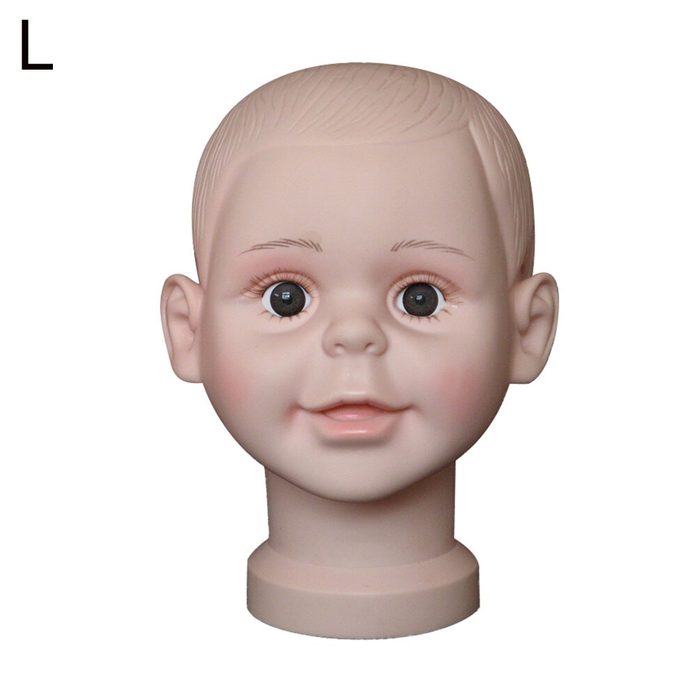 Lille dreng dreng mannequin hoved pvc børn hat display form hovedbeklædning kasket holder børn pædagogisk legetøj til børn: 02 l