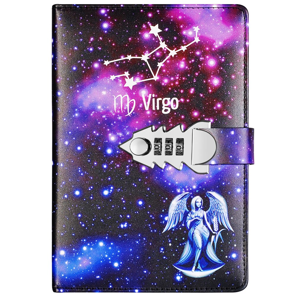 Yakri A5 Größe Zwölf Konstellationen bestehen Worte Tagebuch Buch DIY Passwort Notizbuch TPN145