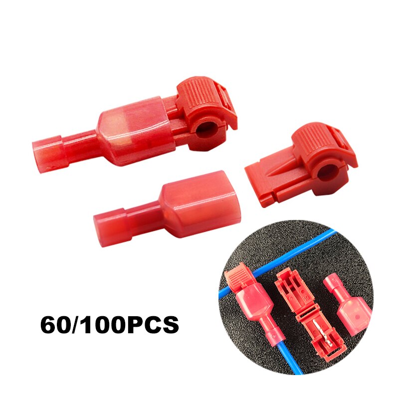 60/100PCS Quick Electrical Cable Connectors Snap Splice Lock Wire Terminals Crimp Wire Cable Connectors