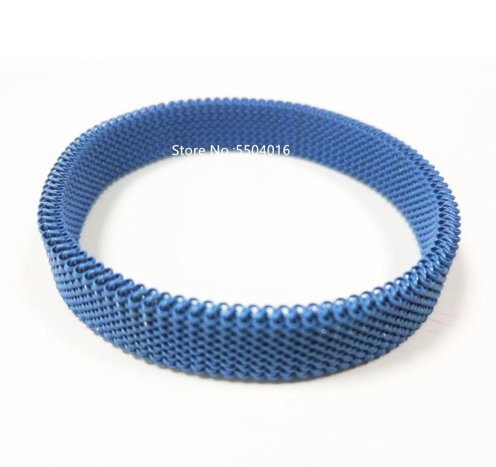 jewelry retro Adjustable Titanium Stainless Steel Women Stretch Mesh Simple style Bracelets: Light Blue