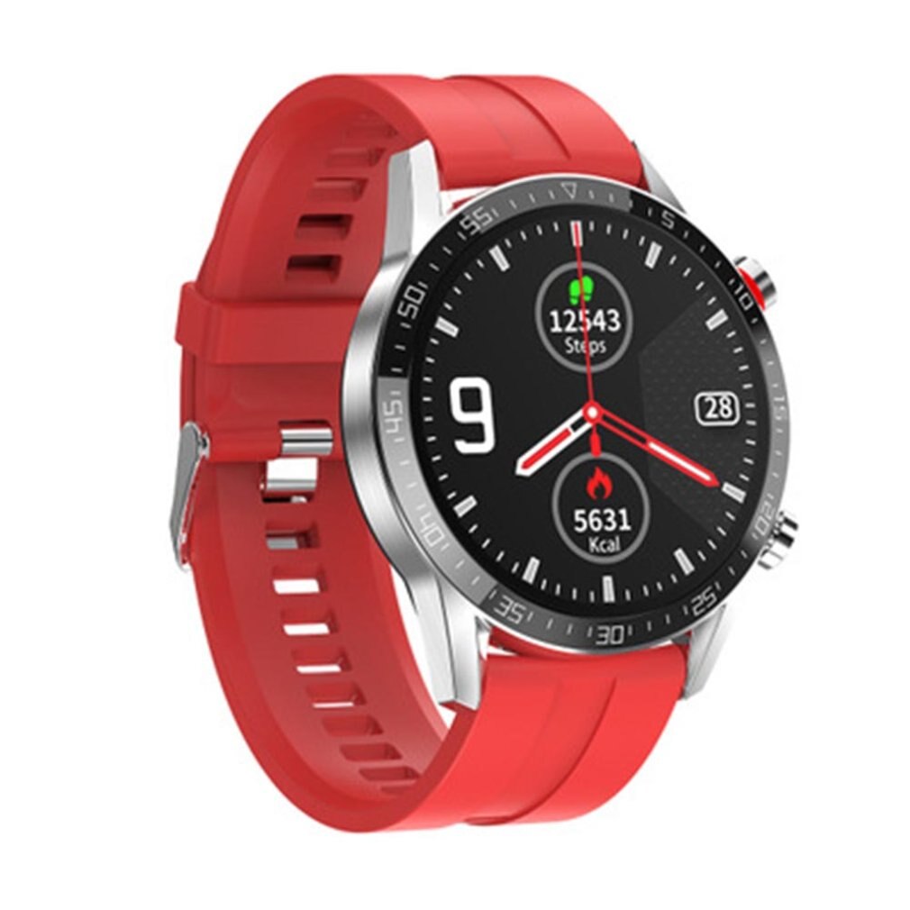L13 Smart Watch Music Heart Rate Sleep Monitoring Sports Waterproof Pedometer Bracelet Neutral Alloy Plastic Smart Reminder: Red Silica gel