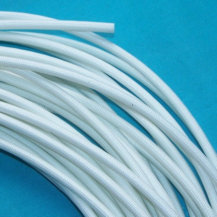 ID 2.5mm Fiberglass Tube Silicone Resin Braided Wire Sleeve Flame Resistant Fiber Glass Insulated Cable Protect Pipe 200 Deg.C