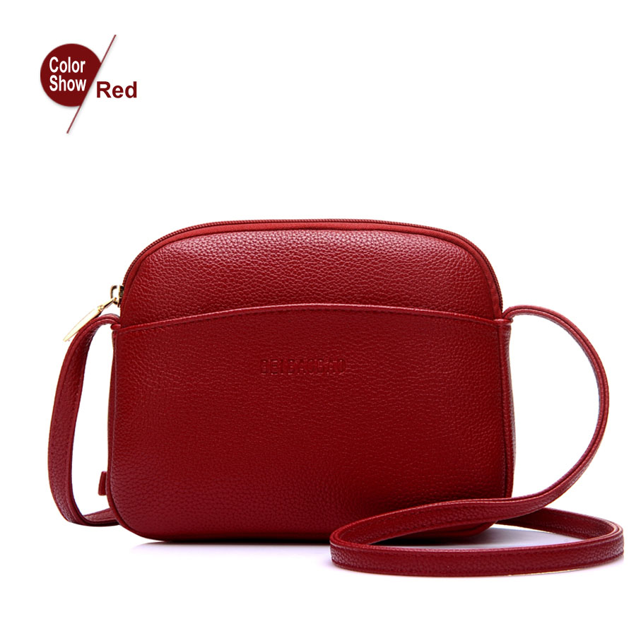 Crossbody Tassen Voor Vrouwen Tassen Casual Mini Candy Kleur Messenger Bags Voor Meisjes Flap Pu Lederen Schoudertassen: Rood