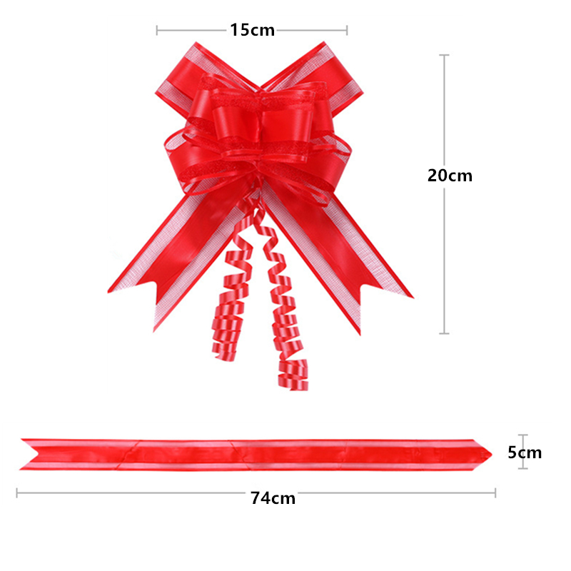 Cinta blanca para coche de boda, lazos para tirar, envoltura de , decoración para coche de boda, suministros para de cumpleaños, sillas, decoración del hogar DIY, 10/20 piezas