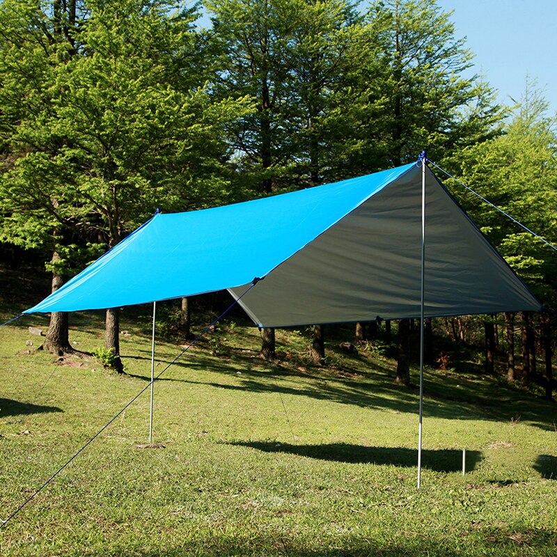 Sol toldo parasol hamaca mosca de la lluvia lona impermeable tienda sombra toldo refugio para el sol al aire libre playa acampada, jardín: Azul